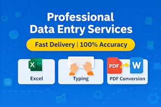 do professional data entry, excel work, typing and photo video editing