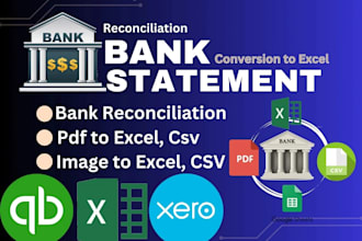 reconcile bank statement PDF to editable format