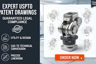 draw utility and design patent drawings for uspto compliance