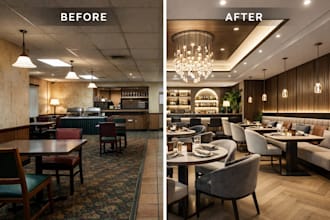 draw architectural hotel resort design restaurant  hospitality 3d visualization
