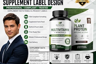 create fda compliant supplement facts and professional product label design