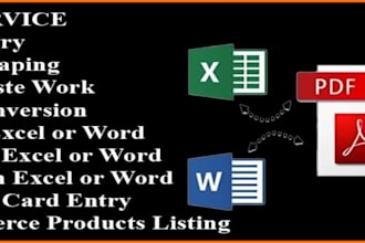 do data entry, web scraping, copy pase data entry