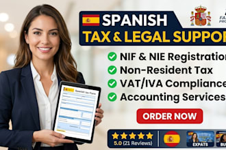 be your spanish tax advisor and handle nif, nie, and vat registration