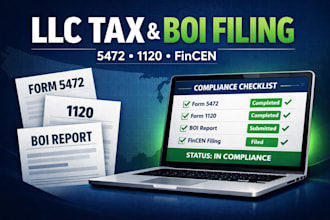 do irs tax forms 5472 and 1120 for US llc and do boi filling