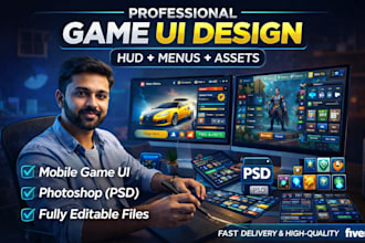 design professional mobile game UI UX, hud, and game interface