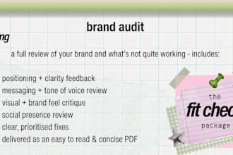 audit your brand and give you ideas on how to improve