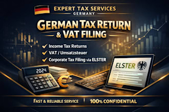 do german tax return, vat filing, income tax, corporate tax via elster