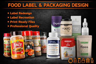 design modern food label design packaging design and product label design