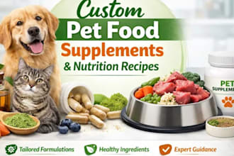 formulate custom pet food supplements and nutrition recipes