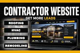 design construction plumbing hvac contractor website for leads