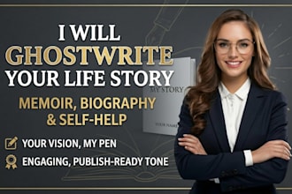ghostwrite engaging memoir, biography, autobiography, self help book bookwriting