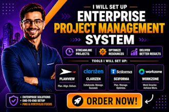 set up enterprise project management system planview, clarizen sciforma workzone