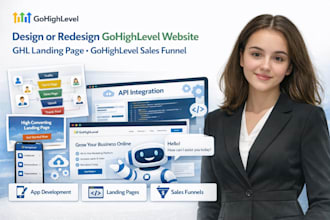 design or redesign gohighlevel website ghl landing page gohighlevel sales funnel