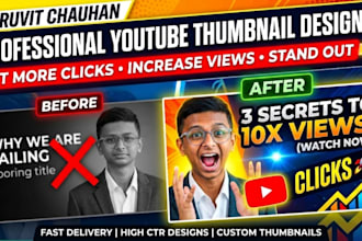 design professional clickable youtube thumbnails fast