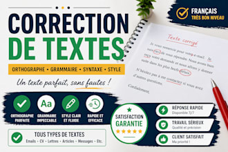professionally proofread and correct your french texts