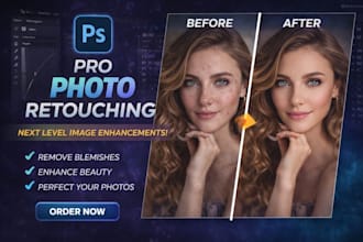 do photo retouching, skin beauty editing, portrait enhancement pro photoshop