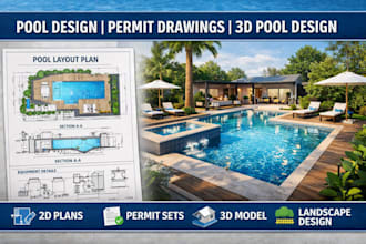 design swimming pool plan pool permit drawing and 3d pool design