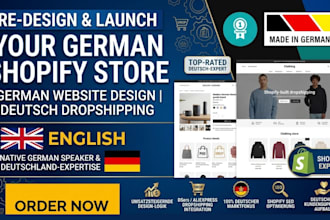 redesign, design german shopify store german website design deutsch dropshipping