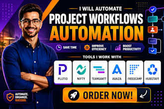 automate project workflows plutio, nifty, teamgantt avaza freedcamp hubstaff