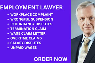 manage employment cases, redundancy disputes, wrongful suspension and pay claims