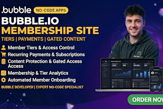bubble io membership site, bubble io membership website developer gated content
