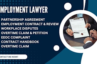 draft and respond to your employment contract, lawsuits, and disputes