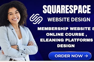 design squarespace membership website, online course elearning platform website