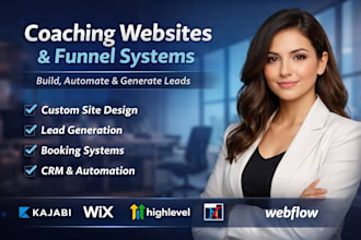 design kajabi wix course upload coaching website, funnel system, booking setup