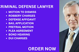 handle criminal defense cases, robbery charges,bond applications and dui charges