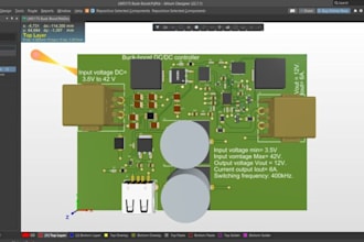 design dc dc converter, buck boost power supply pcb gerber bom files using kicad