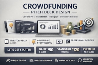 design crowdfunding gofundme indiegogo kickstarter wefunder fundable pitch deck