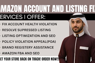 fix amazon account health, policy violation and suppressed listing issues