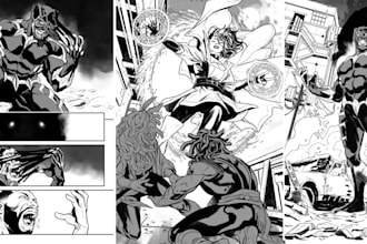 draw comic book illustration anime manga webtoon comic manga comic book artist