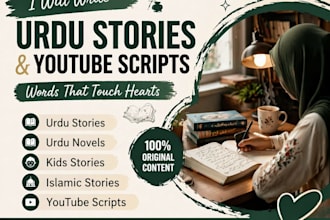 be your professional urdu writer and youtube writer for stories