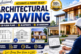 create city permit drawings, 2d floor plans and architectural blueprints