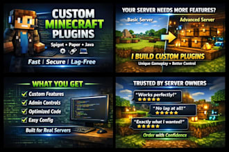 develop custom spigot or paper minecraft plugin with advanced features