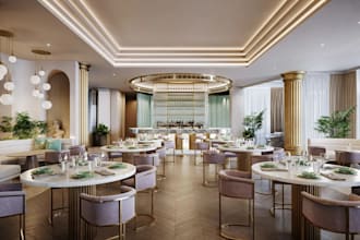 design modern 3d restaurant renderings and concepts