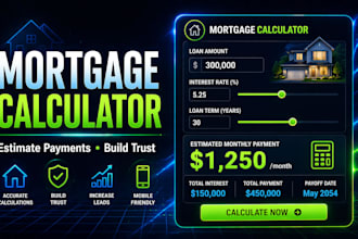 develop custom mortgage calculator for website