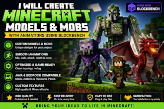 create minecraft models and mobs with animations using blockbench