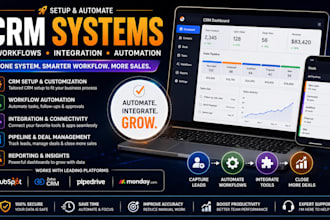 setup and automate hubspot zoho pipedrive CRM workflow integration monday com