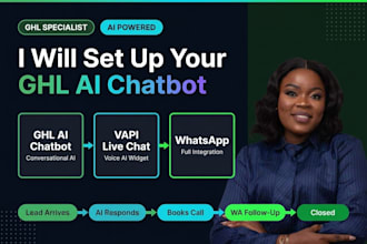 set up ghl ai chatbot, vapi live chat widget and whatsapp integration