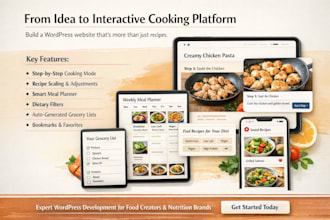 design custom business worpress website for interactive nutrition platforms