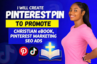 create pinterest pin to promote christian ebook, kindle book marketing SEO ads
