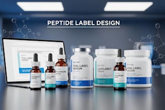 peptide label design vial label design product label design vial label packaging