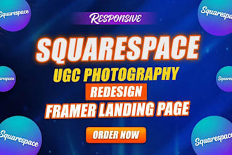 do squarespace website redesign ugc photography website framer landing page