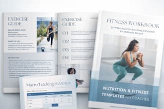 design canva nutrition ebook, meal prep guide and macro tracker for coaches pros