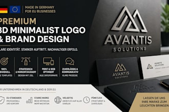 design premium 3d minimalist logo and graphic design for eu business standard
