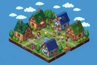 isometric 2d game map, pixel art game assets isometric tilemap isometric tileset
