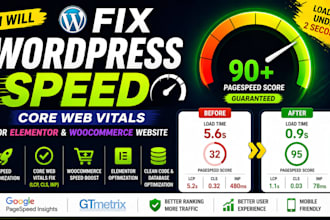fix wordpress speed core web vitals for elementor or woocommerce website