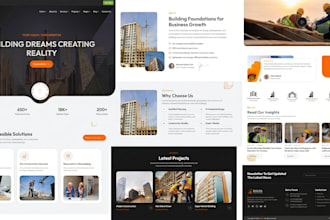 create construction company contractor roofing plumbing website and landing page